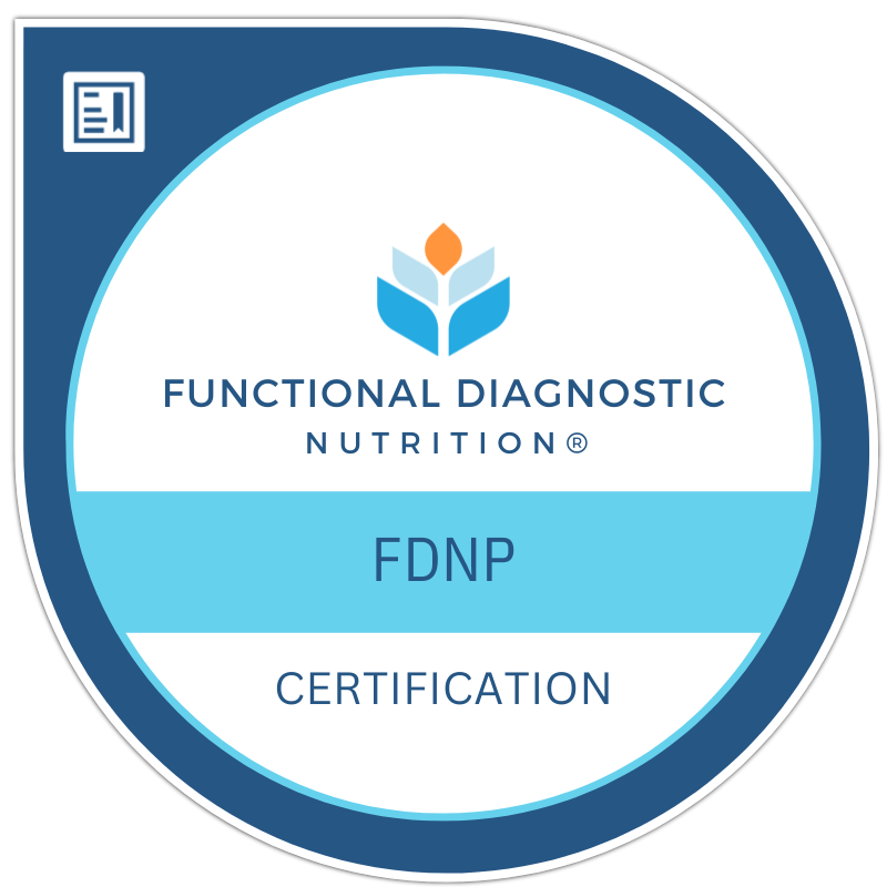 Functional Diagnostic Nutrition FDNP certification badge.